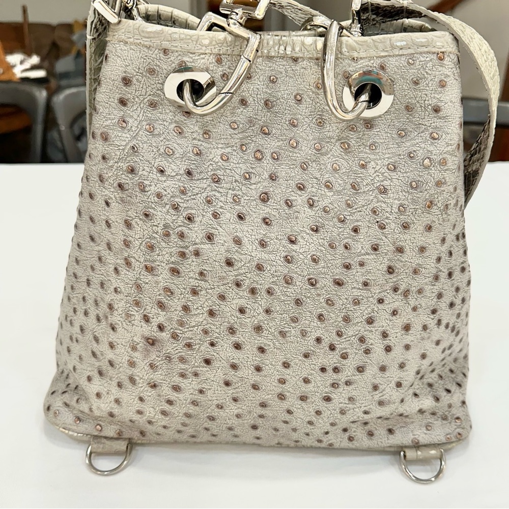 BSWANKY Sophie Python Convertible Backpack/Purse Gray w/silver accents_Like New - Picture 6 of 13